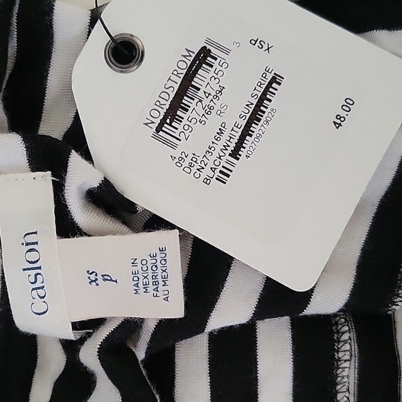 Caslon Convertible Long Skirt or Mid-Length Dress Black & White Stripe Size XSP - Picture 5 of 11